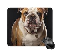 English Bulldog Mouse Pad Cute Square Mouse Mat Leather Non-Slip Rubber Base Mousepad Waterproof Computer Mouses Pad for Laptop Wireless Mouses Keyboard Home Office 25 * 30cm