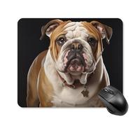 English Bulldog Mouse Pad Square Laptop Mouse Mat Cute Computer Mousepad Keyboard Pad Non-Slip Desk Pads for Gaming Office Work Home 25 * 30cm