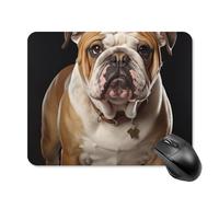 English Bulldog Mouse Pad Square Laptop Mouse Mat Cute Computer Mousepad Keyboard Pad Non-Slip Desk Pads for Gaming Office Work Home 20 * 25cm