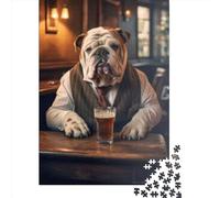 English Bulldog Paper Jigsaw Puzzles 1000 Pieces for Adults Jigsaw Puzzles for Adults 1000 Piece Puzzle Educational Games 1000pcs (38x26cm)