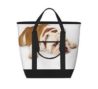 English Bulldog Photography Of Sad And Tired Bulldog With Brown Cream,Lunch Bags Large Capacity Insulated Tote Bag For Women Men Work Picnic Travel
