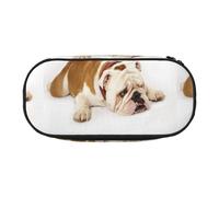 English Bulldog Photography of Sad,Small Pencil Case Large Capacity Pencil Pouch Office Stationery Organizer