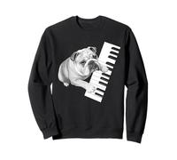English Bulldog Playing Piano Pianist Dog Lover Sweatshirt