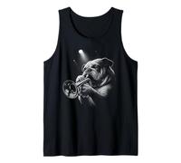 English Bulldog Playing Trumpet Jazz Music Dog Lover Tank Top