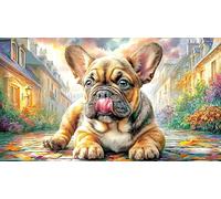 English-Bulldog Puzzle Game 1000 Pieces Educational Game Challenge Recycled Paper Challenging Puzzles for Relaxation, Creativity & Gift Giving 70x50/1000pcs