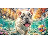 English-Bulldog Puzzle Game 1000 Pieces Educational Game Challenge Recycled Paper Challenging Puzzles for Relaxation, Creativity & Gift Giving 38x52/1000pcs