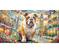English-Bulldog Puzzle Game 1000 Pieces Educational Game Challenge Recycled Paper Challenging Puzzles for Relaxation, Creativity & Gift Giving 70x50/1000pcs