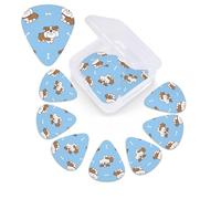 English bulldog seamless illustration Print Guitar Picks 12 Pack Guitar Plectrums with Storage Box Bass Picks For Acoustic Guitar Bass Electric Ukulele Includes 0.46mm, 0.71mm, 0.96mm