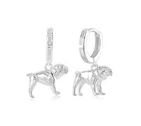 English Bulldog Silver Earrings