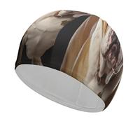 English Bulldog Swim Cap, Comfortable Swimming Cap for Women Men, Waterproof for Training Pool & Beach