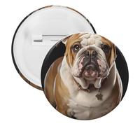 English Bulldog Tinplate Badge Personalized Round Brooch Large Craft Button Suitable for Teachers, Nurses, Doctors, Staff, Party Gift Accessories, style, 20PCS