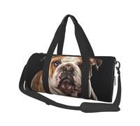 English-Bulldog Travel Duffle Bag Carry On Weekender Overnight Bag Sport Gym Bag for Women Men Foldable Travel Duffle Round Duffle Bag for Travel Sports Gym, Black, One Size