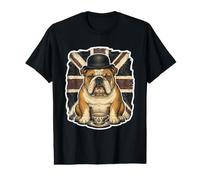 English Bulldog Union Jack Gentleman Dog Art Value Graphic T-Shirt
