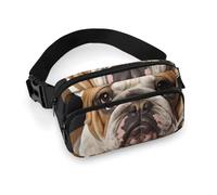 English Bulldog Waist Bag Large Capacity Fanny Pack Adjustable Belt Crossbody Bags Portable Waist Packs For Outdoors Traveling Casual Running