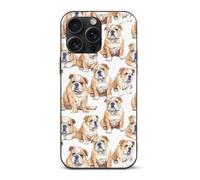 English Bulldog Watercolor Printed Phone Cases Cover Compatible with iPhone 15