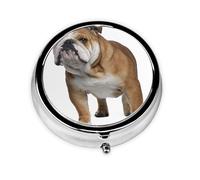 English-BulldogMeta Pill Box 3 Compartment Medicine Case,Portable Organizer
