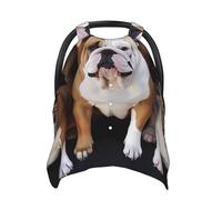 English Bulldogs Baby Car Seat Canopy Cover, Multi Use Breathable Nursing Breastfeeding Covers for Mom Soft Stroller Sun Shade Newborn Shower Gift