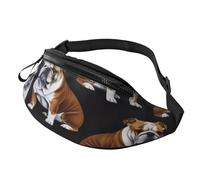 English Bulldogs Bum Bag Waist Fanny Pack - Large Fashion Bumbag for Women Men, Secure Zip Pockets Adjustable Waist Bags for Travel Party Sports Running Hiking Daily Use