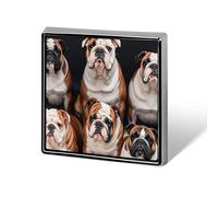 English Bulldogs Button Pin Funny Cute Brooch Pins Personalized Square Lapel Pin Badges Alloy Pinback Button Badge Novelty Backpack Pins for Jackets Hat Bags Chrismas Birthday Gift
