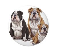 English Bulldogs Button Pins 20 Pcs, 2.4 Inch Round Button Badges Metal Personalized Picture Photo Pin Buttons Kit For Craft Supplies Christmas Diy Party Projects