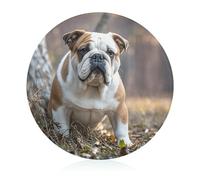 English Bulldogs Chopping Board for Vegetables, Tempered Glass Cutting Board for Kitchen, Non-Slip Round Chopping Boards, Cutting Mat for Countertop Restaurant, 7.9 In
