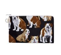 English Bulldogs Coin Purse Lightweight Change Purse Mini Zipper Tool Bag Canvas Coin Wallets,Women Men