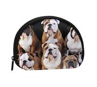 English Bulldogs Coin Purse Personalized Coin Bag for Women Men Change Purse Small Wallets with Zipper Mini Shell Coin Pouch Outdoor Shopping Change Storage Bag Handbags Gifts