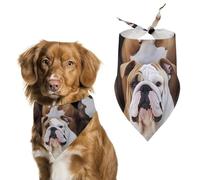 English Bulldogs Dog Bandana Triangle Dog Scarf Washable Polyester Dog Bibs Cute Pet Bandana for Medium Large Dogs Puppy and Cats