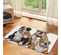 English Bulldogs Dog Food Mats for Floors, 16x24 Inch Non-Slip Super Absorbent Pet Food Mat, Dishwasher Dog Mat for Food and Water, Cute Rubber Quick Dry Pet Feeding Mat for Dogs Puppy Cats