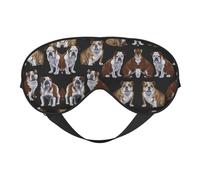 English Bulldogs Double Sided Sleep Mask Soft Comfortable Light Blocking Eye Cover for Night Rest