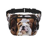 English Bulldogs Fanny Pack For Women Waterproof Adjustable Belt Bags Waist Pack Fashion Casual Crossbody Bags Bum Bag For Running Workout Hiking Traveling, Black, One Size