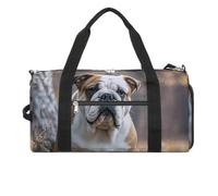 English Bulldogs Gym Bag for Men Women Water Resistant Duffle Bag Travel Lightweight Bag for Travel Sports, white, One Size