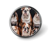 English Bulldogs Lapel Pin Badge Round Metal Button Pin Personalized Novelty Pinback Button Badges Funny Recognition Enamel Pins Novelty Cute Cartoon Brooch Pin for Jacket Bag Coat