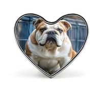 English Bulldogs Lapel Pin Exquisite Fashion Brooches Personalized Buttons Badge Novelty Unique Button Pins Cute Heart Shaped Pins Metal Buttons for Backpack Hat Bag Jacket