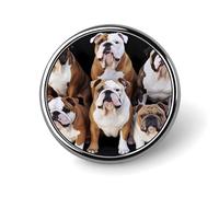 English Bulldogs Lapel Pin Round Enamel Pins Cute Button Pins Fashion Brooches for Backpack Hat Bags Jacket Coat Women And Men