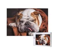 English BullDogs Muzzle Pets Sleeping Dogs,1000 Pieces Wooden Jigsaw Family Game Jigsaw Puzzles for Adults Teens Home Decor