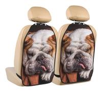 English BullDogs Muzzle Pets Sleeping Dogs,2 Pack Car Seat Kick Mats Back Seat Protector Durable Back Seat Organiser