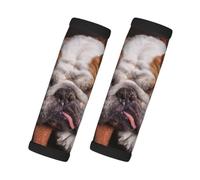 English Bulldogs Muzzle Pets Sleeping Dogs, 2 Pcs Luggage Handle Wrap Grips, Comfort Soft Handle Covers Luggage Tag