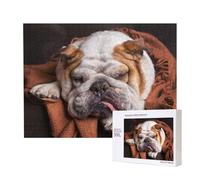 English BullDogs Muzzle Pets Sleeping Dogs,500 Pieces Wooden Jigsaw Family Game Jigsaw Puzzles for Adults Teens Home Decor