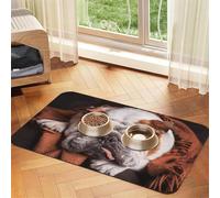 English Bulldogs Muzzle Pets Sleeping Dogs,Waterproof Pet Feeding Mat,PU Leather Placemats for Cat Dog Water Bowl,Food Mats,40x60cm