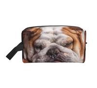English Bulldogs Muzzle Pets Sleeping DogsLarge Capacity Cosmetic Organizer，Travel Makeup Bag for Women