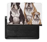 English Bulldogs Passport Holder,Compact Lightweight Waterproof Passport Cover, Portable Stylish Travel Wallet Accessories for Women Men