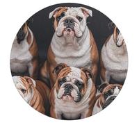 English Bulldogs Personalized Jigsaw Puzzles, 195Pcs Custom Wooden Jigsaw Puzzle Round Puzzle Gift Adult