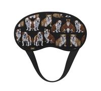 English Bulldogs Print Blackout Sleep Mask - Side Sleeper Eye Cover, Soft Comfort, Perfect for Travel, Meditation