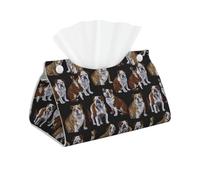 English Bulldogs Print Long Tissue Box, Foldable Decorative Container for Home/Office/Car, Easy Clean
