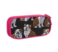 English Bulldogs Print Pencil Pouch Storage Cosmetics Art Tools Supplies Students Teachers Versatile Use