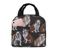 English Bulldogs Print Portable Lunch Bag Reusable Lunch Bag for Men or Women Perfect for Office Picnic Travel