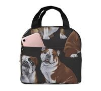 English Bulldogs Print Portable Lunch Bag Reusable Multifunctional Practical Lunch Bag