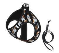 English Bulldogs Print Reflective Pet Leash Vest For Small Dogs & Cats, Adjustable Outdoor Walking Hiking Vest