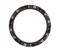 English Bulldogs Print Steering Wheel Cover Soft All Cars Trucks Non-Slip Comfort Holiday Season Driving